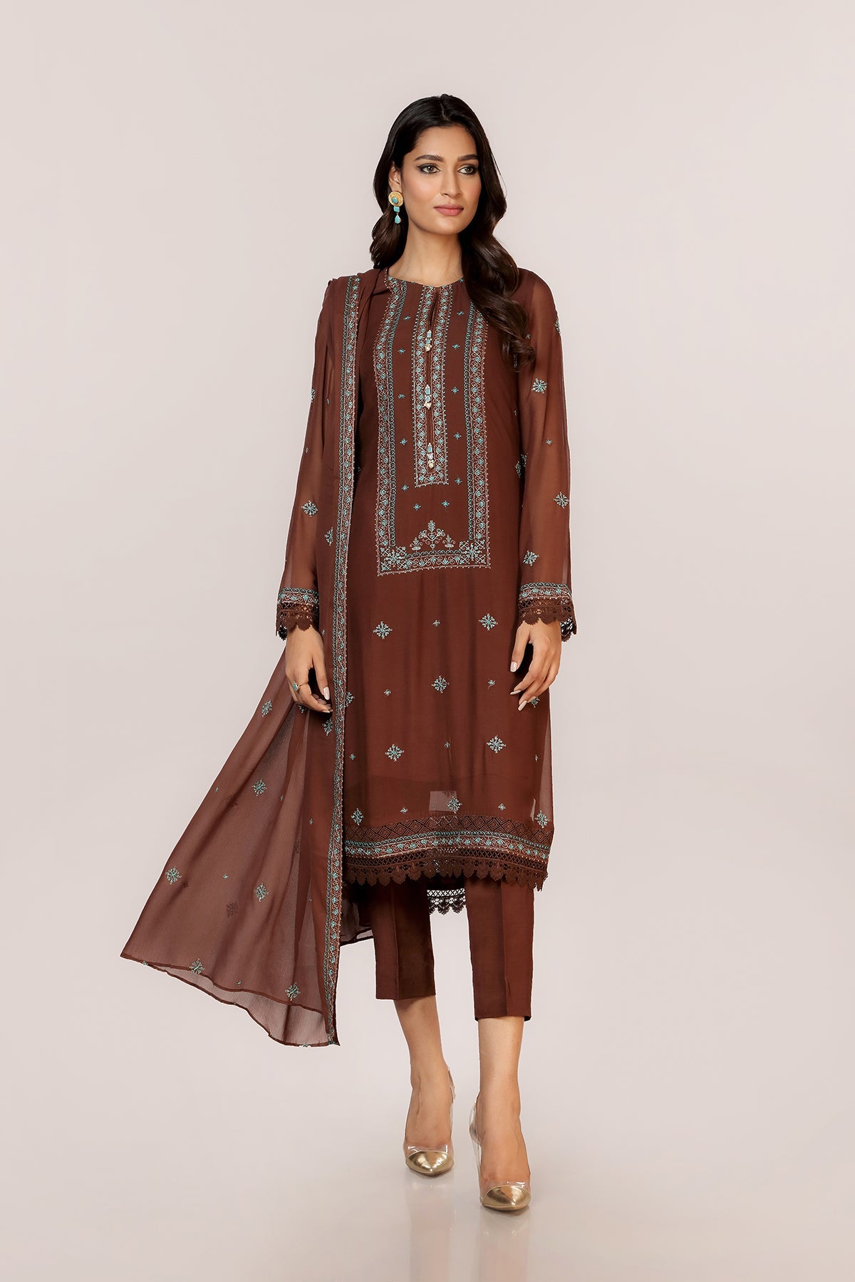 EMBROIDERED CHIFFON 2 PCS