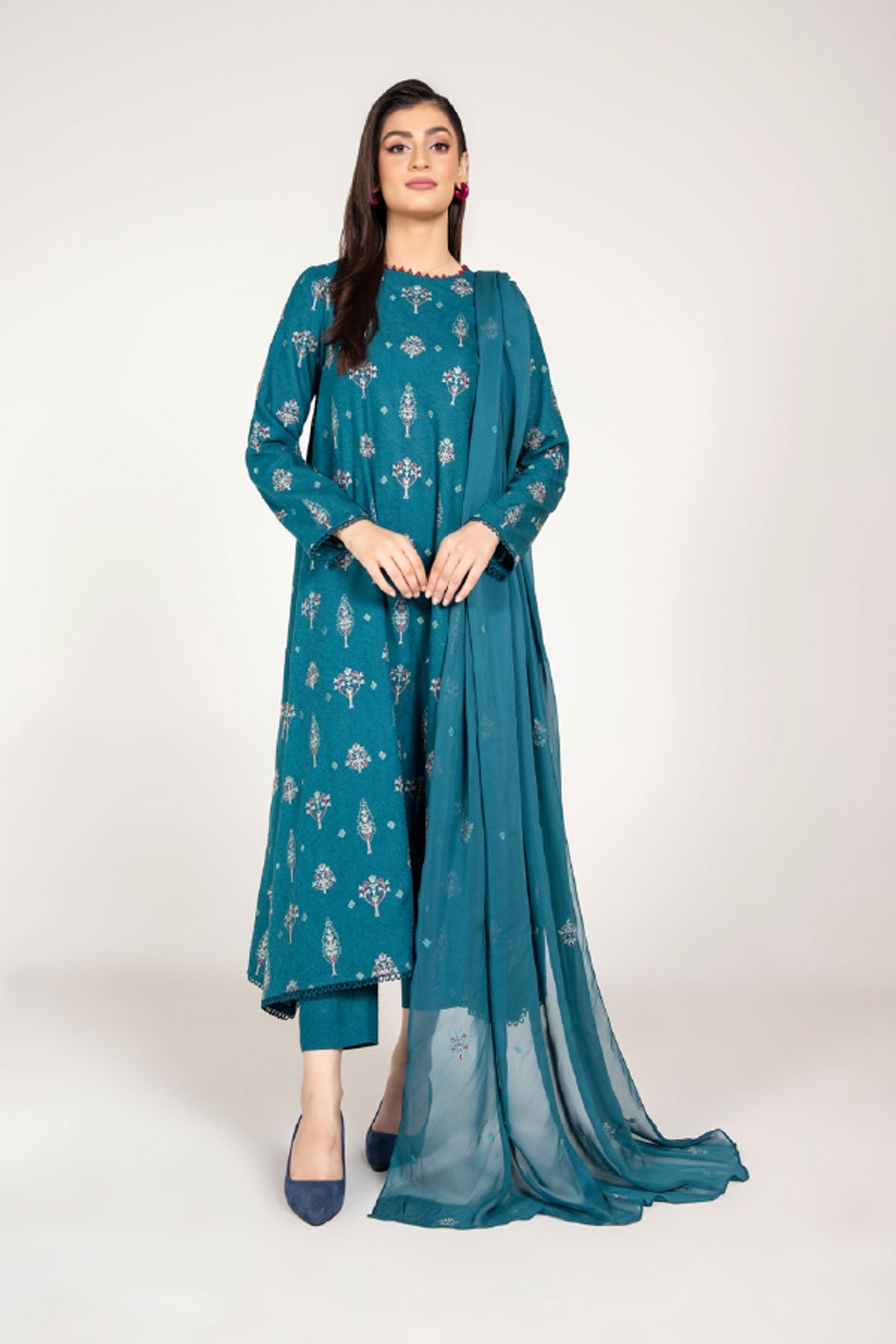 EMBROIDERED COTTON KARANDI 3 PCS (UNSTITCHED)