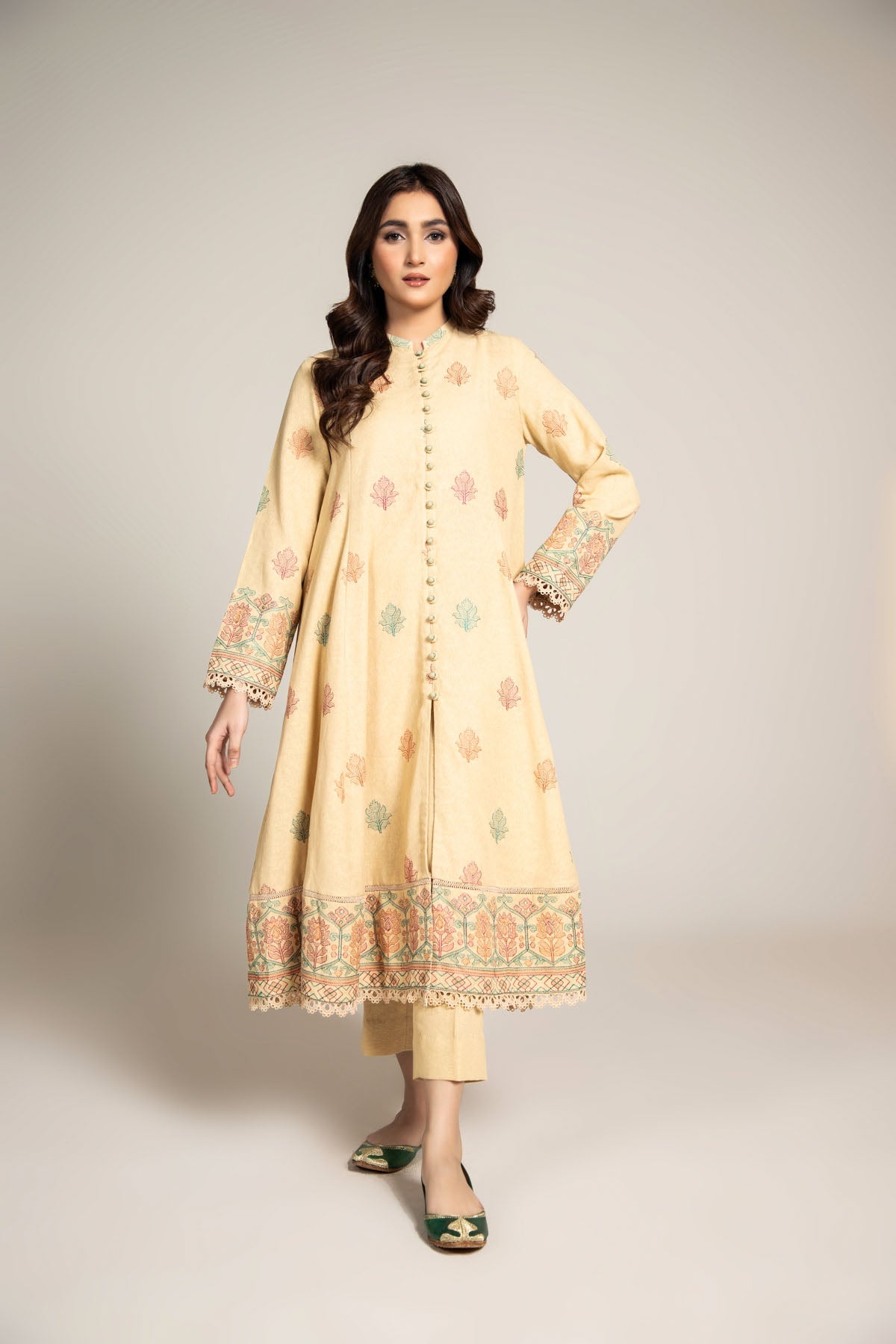 EMBROIDERED COTTON KARANDI 2 PCS (UNSTITCHED)