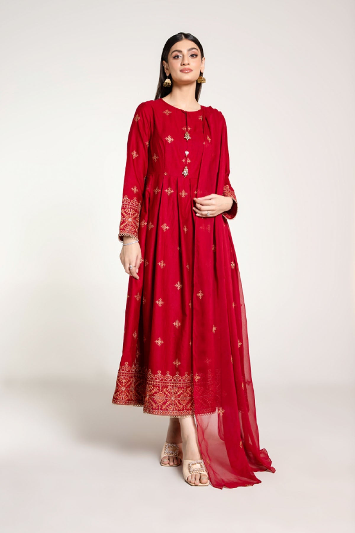 EMBROIDERED SLUB KHADDAR 3 PCS (UNSTITCHED)