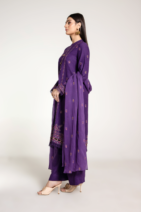 EMBROIDERED COTTON KARANDI 3 PCS (UNSTITCHED)