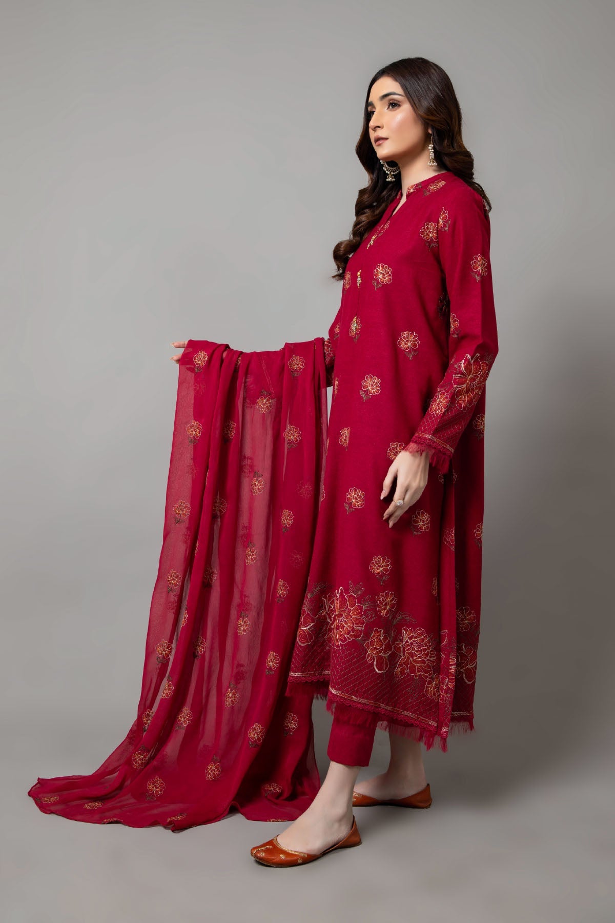 EMBROIDERED COTTON KARANDI 3 PCS (UNSTITCHED)