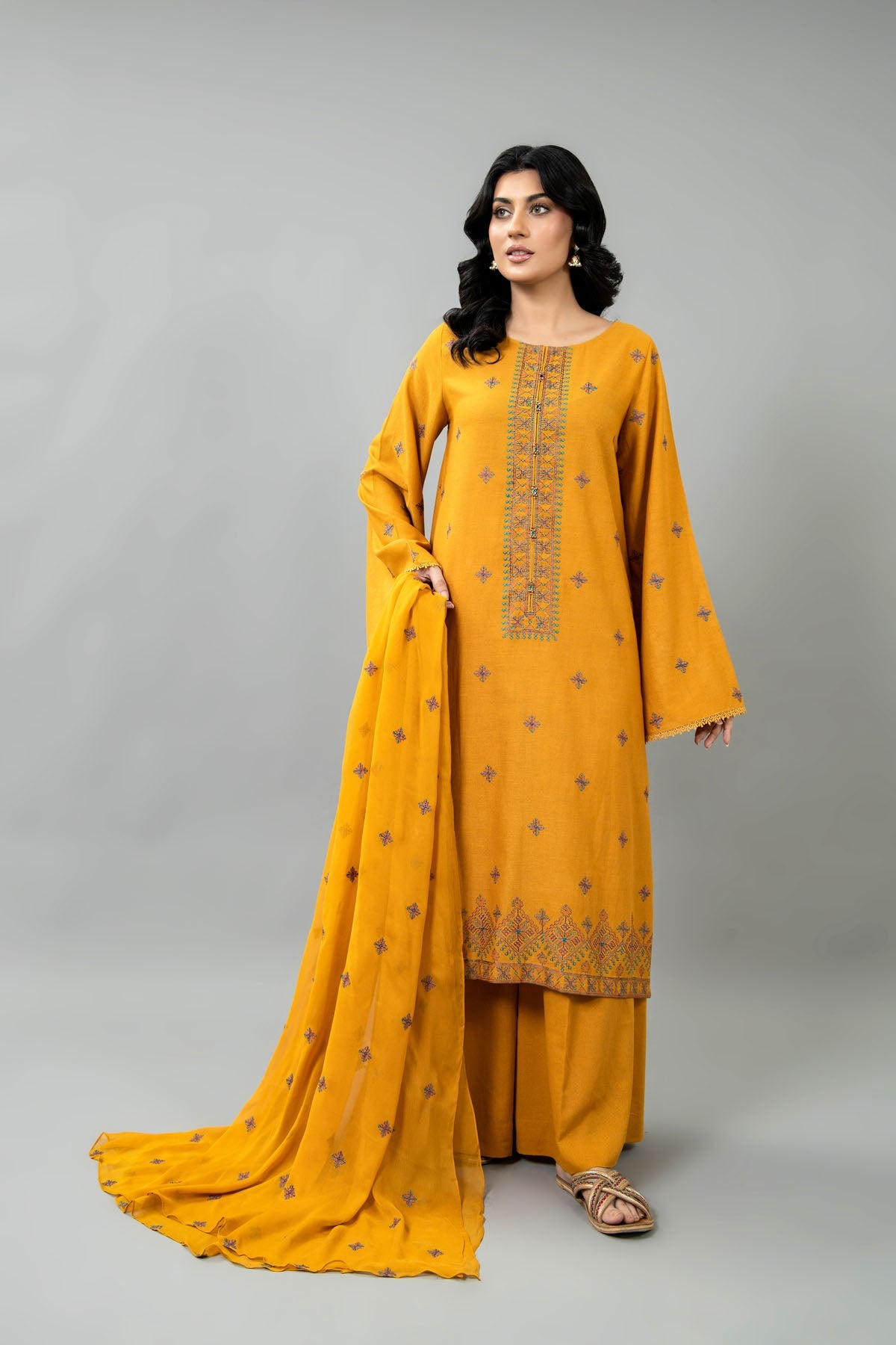 EMBROIDERED KARANDI LAWN 3 PCS (UNSTITCHED)