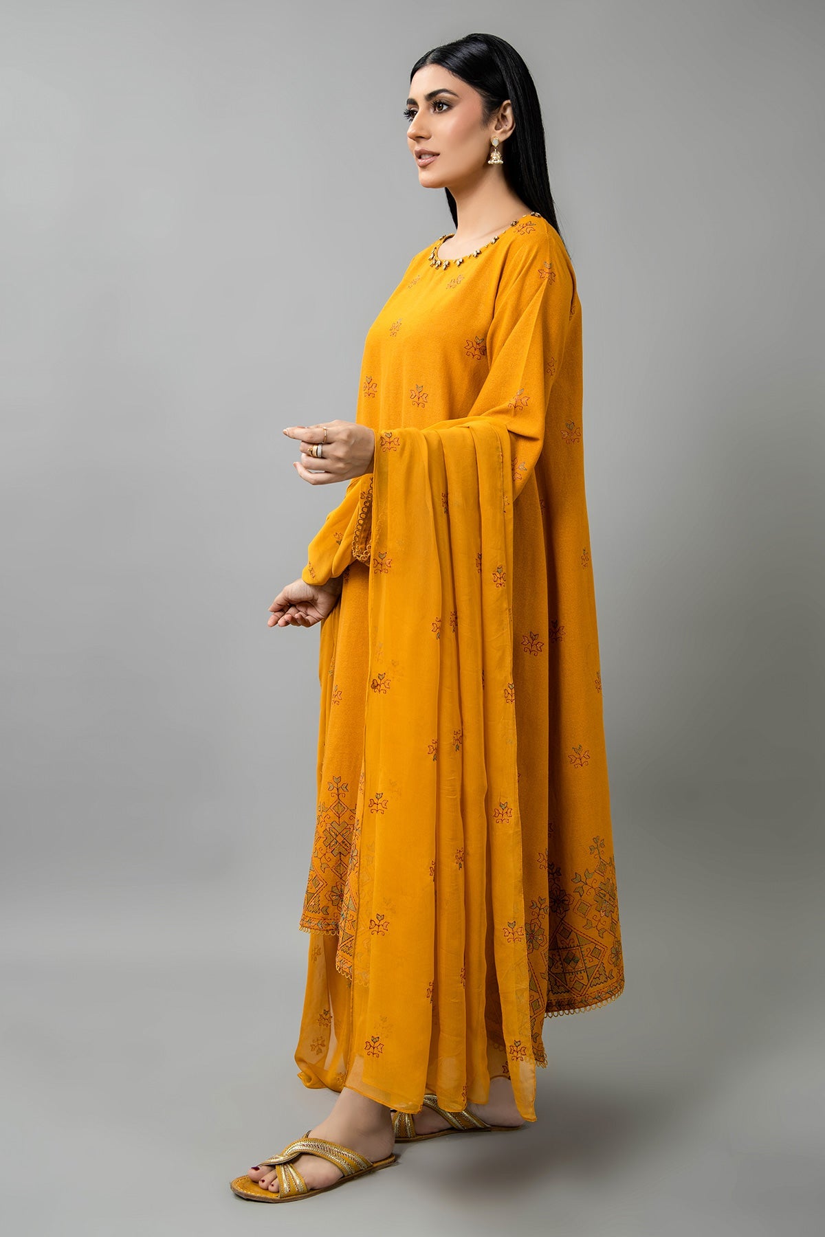 EMBROIDERED KARANDI LAWN 3 PCS (UNSTITCHED)