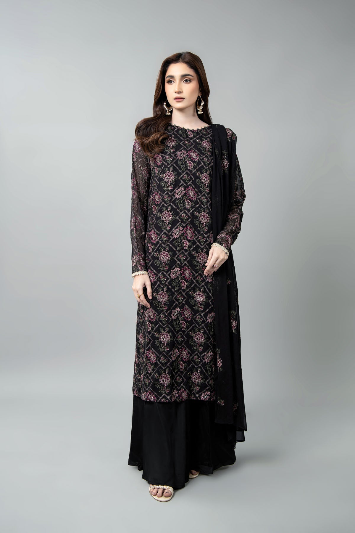 EMBROIDERED CHIFFON 3 PCS (UNSTITCHED)
