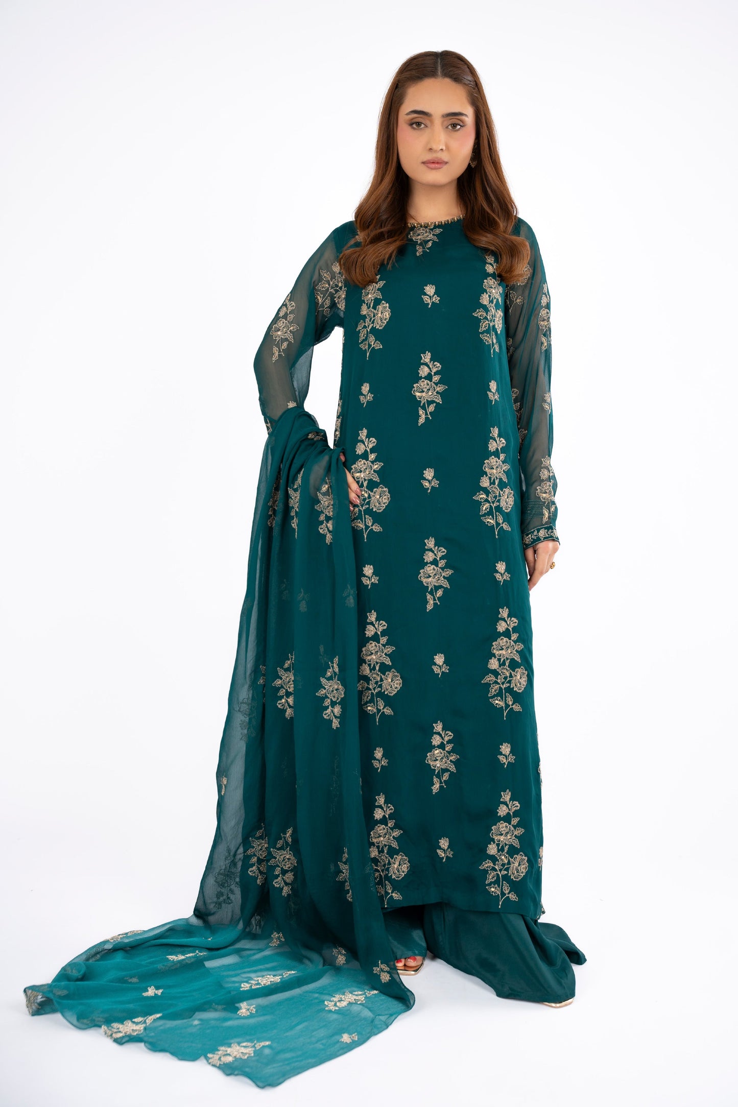 EMBROIDERED & EMBELISHED CHIFFON 3 PCS (UNSTITCHED)