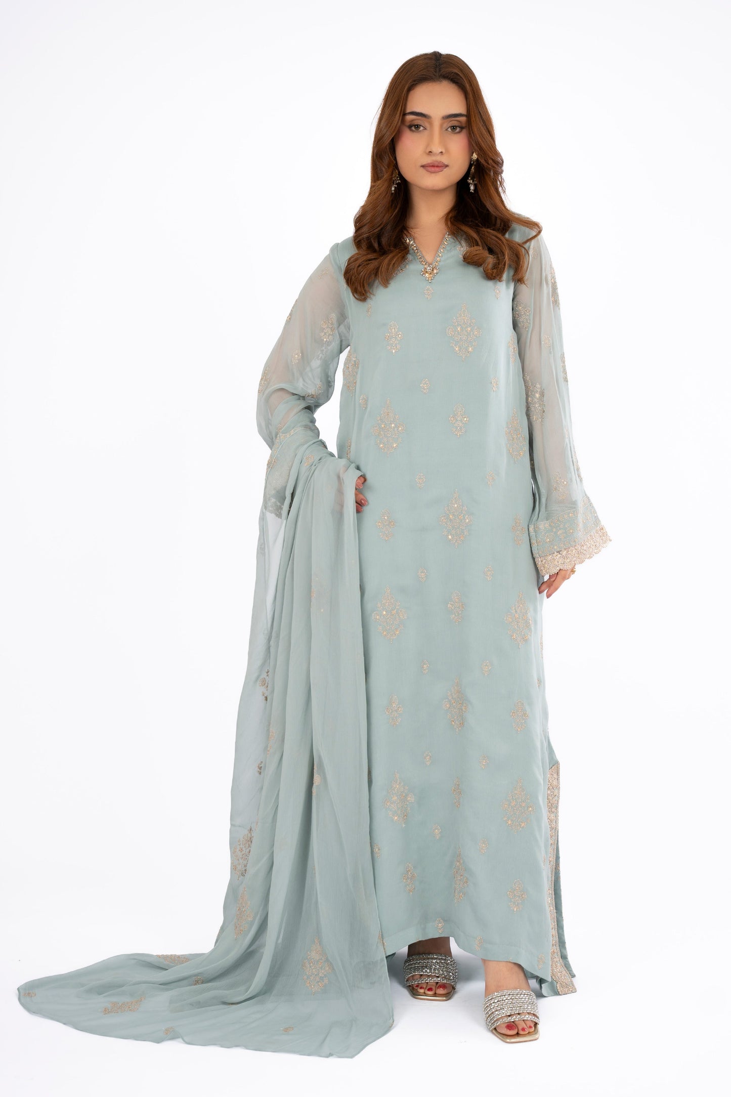 EMBROIDERED & EMBELISHED CHIFFON 3 PCS (UNSTITCHED)