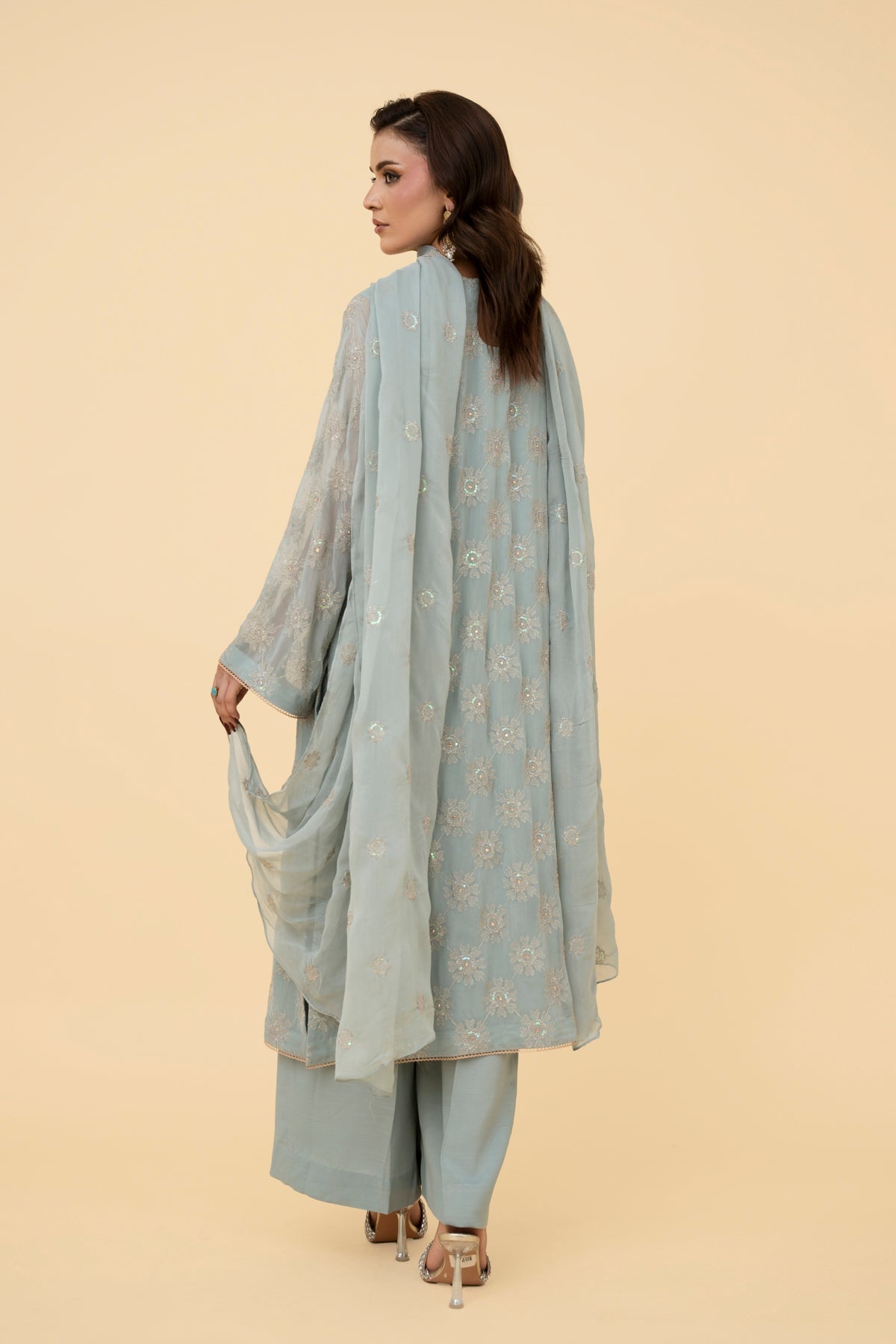 EMBROIDERED & EMBELISHED CHIFFON 3 PCS (UNSTITCHED)