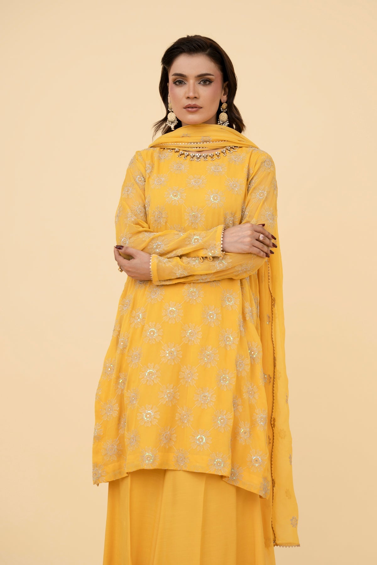 EMBROIDERED & EMBELISHED CHIFFON 3 PCS (UNSTITCHED)
