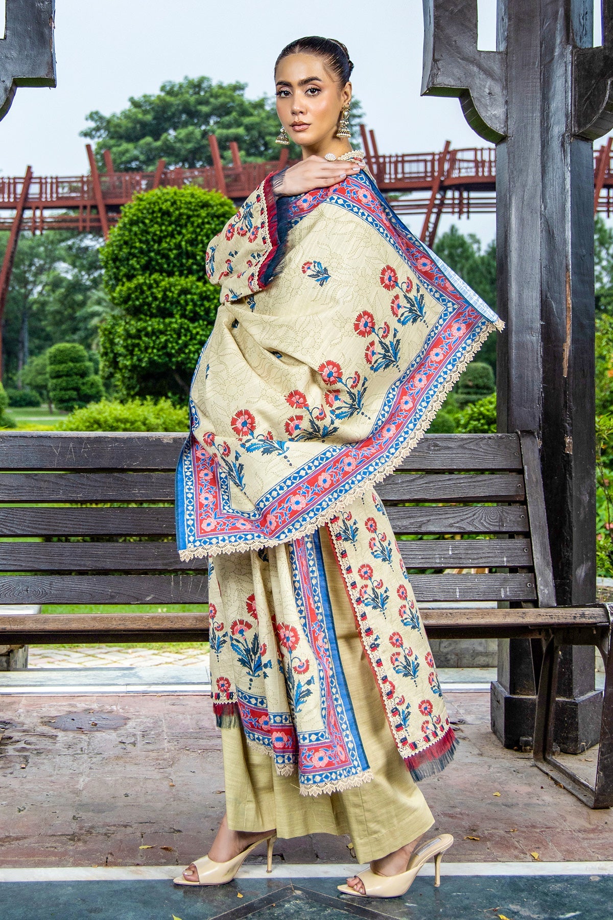 PRINTED SLUB KHADDAR 3 PCS (UNSTITCHED)