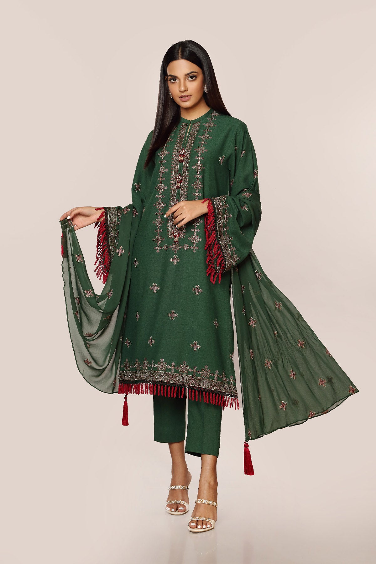 EMBROIDERED COTTON KARANDI 3PCS