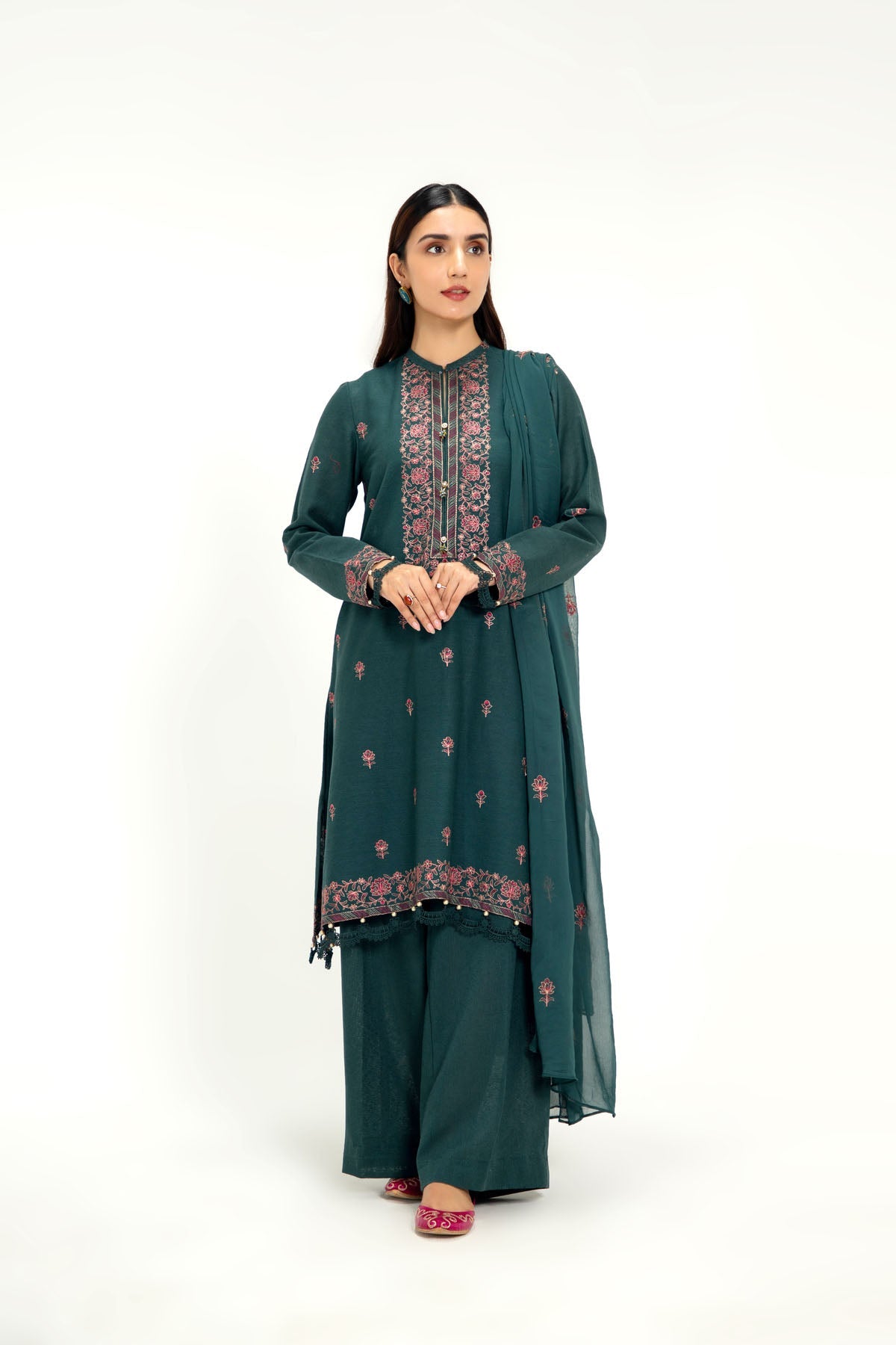 EMBROIDERED COTTON KARANDI 3 PCS (UNSTITCHED)