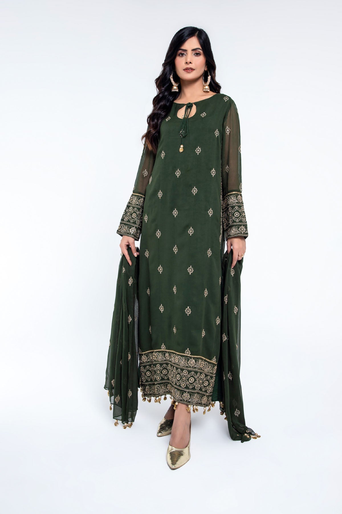 EMBROIDERED & EMBELISHED CHIFFON 2 PCS (UNSTITCHED)