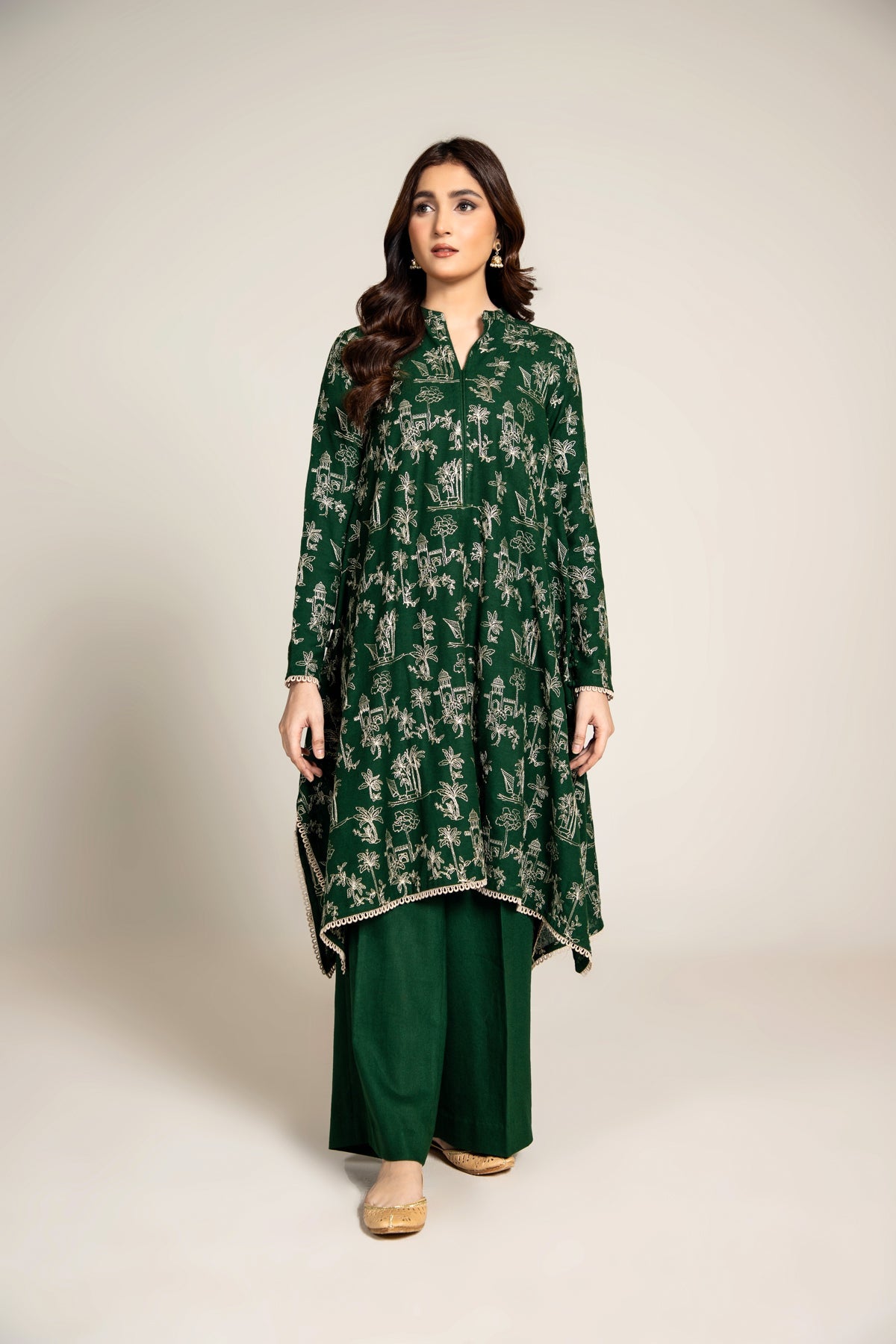 EMBROIDERED COTTON KARANDI 2 PCS (UNSTITCHED)