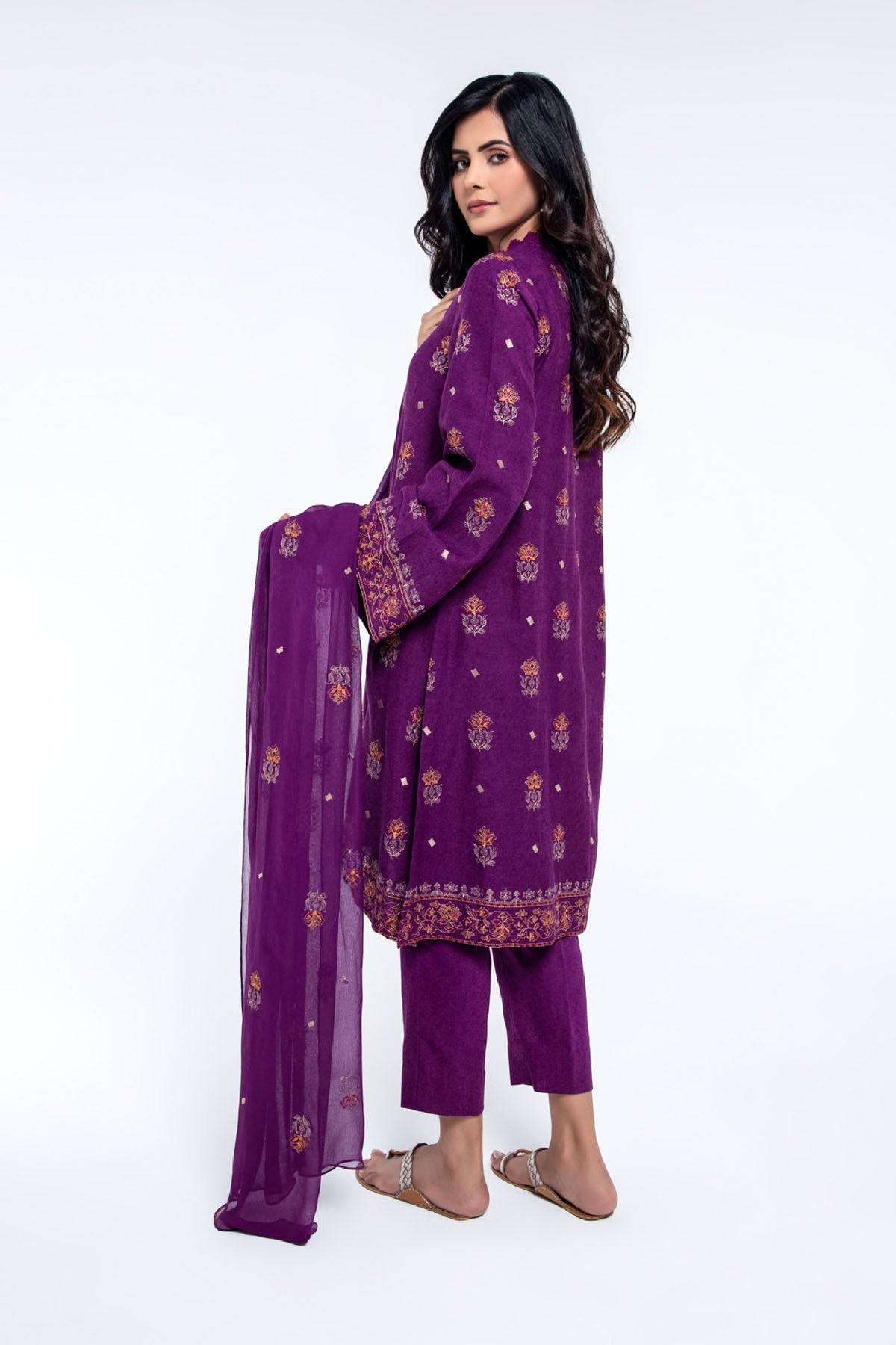 EMBROIDERED COTTON KARANDI 3 PCS (UNSTITCHED)