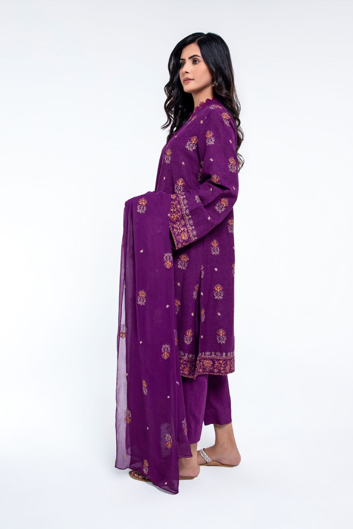 EMBROIDERED COTTON KARANDI 3 PCS (UNSTITCHED)