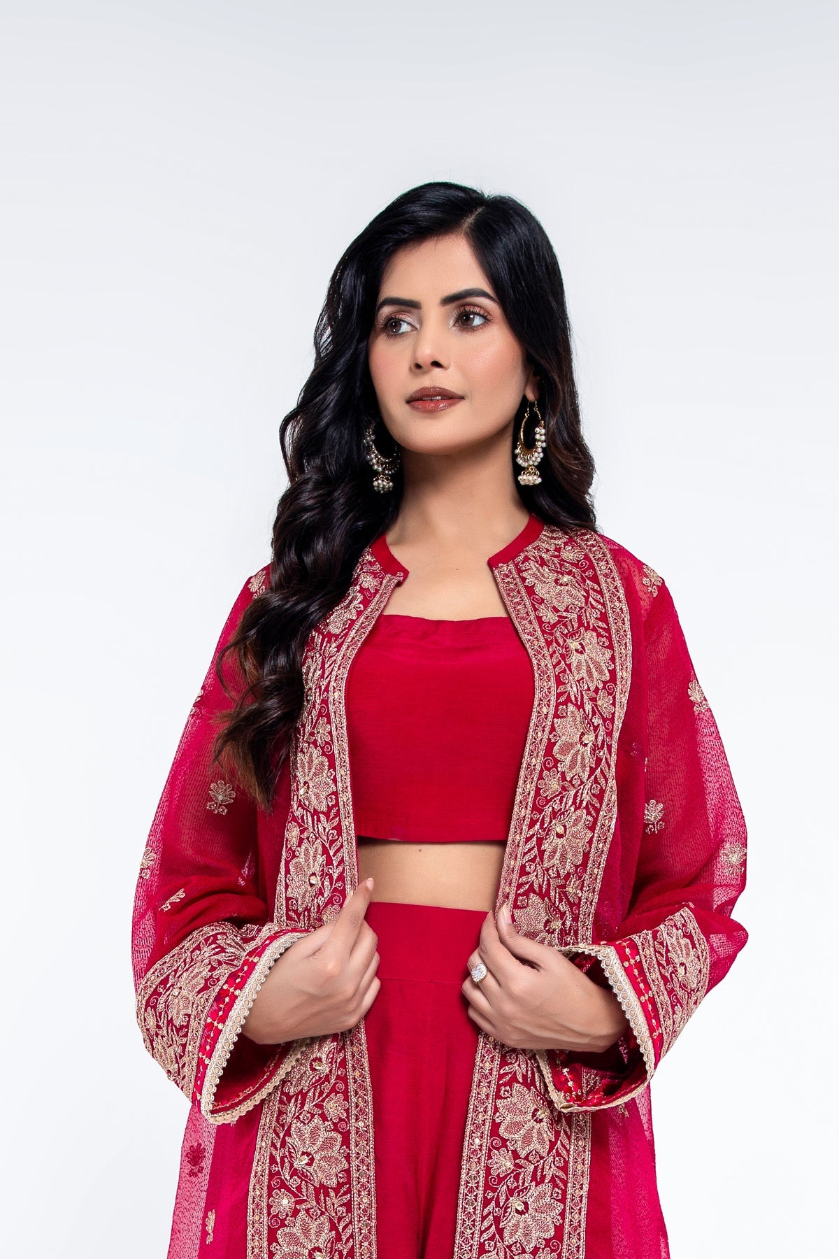 EMBROIDERED & EMBELISHED KARANDI NET 2 PCS (UNSTITCHED)