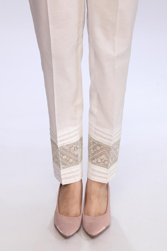 EMBROIDERED CAMBRIC TROUSER