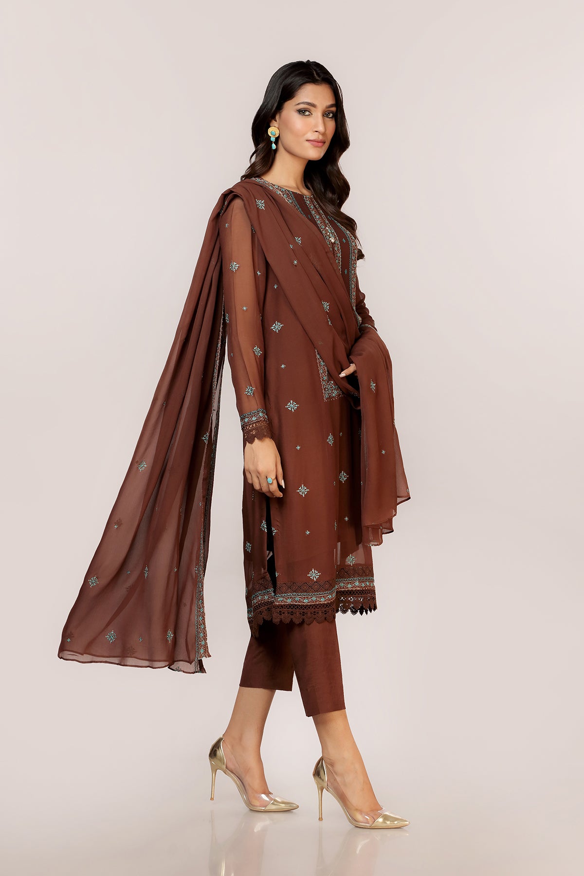 EMBROIDERED  CHIFFON 2 PCS