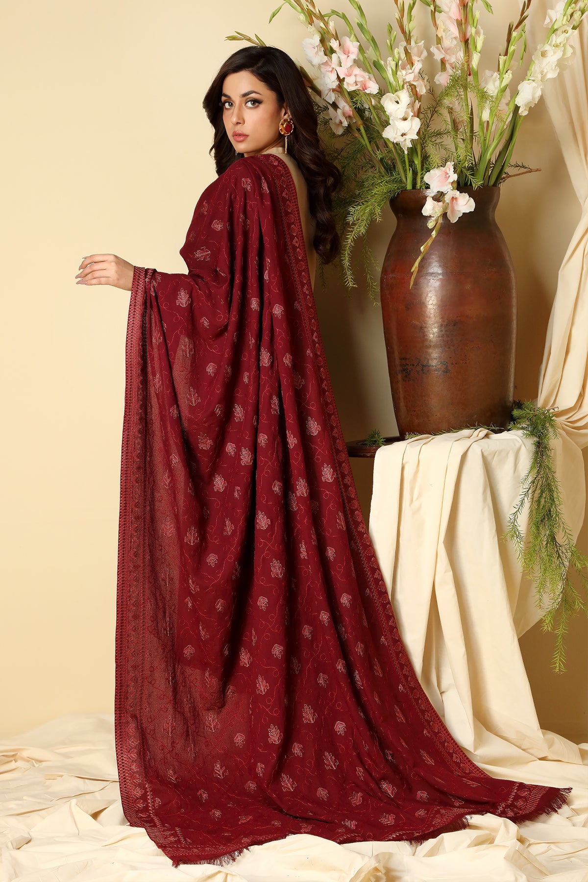 EMBROIDERED KARANDI LAWN SHAWL