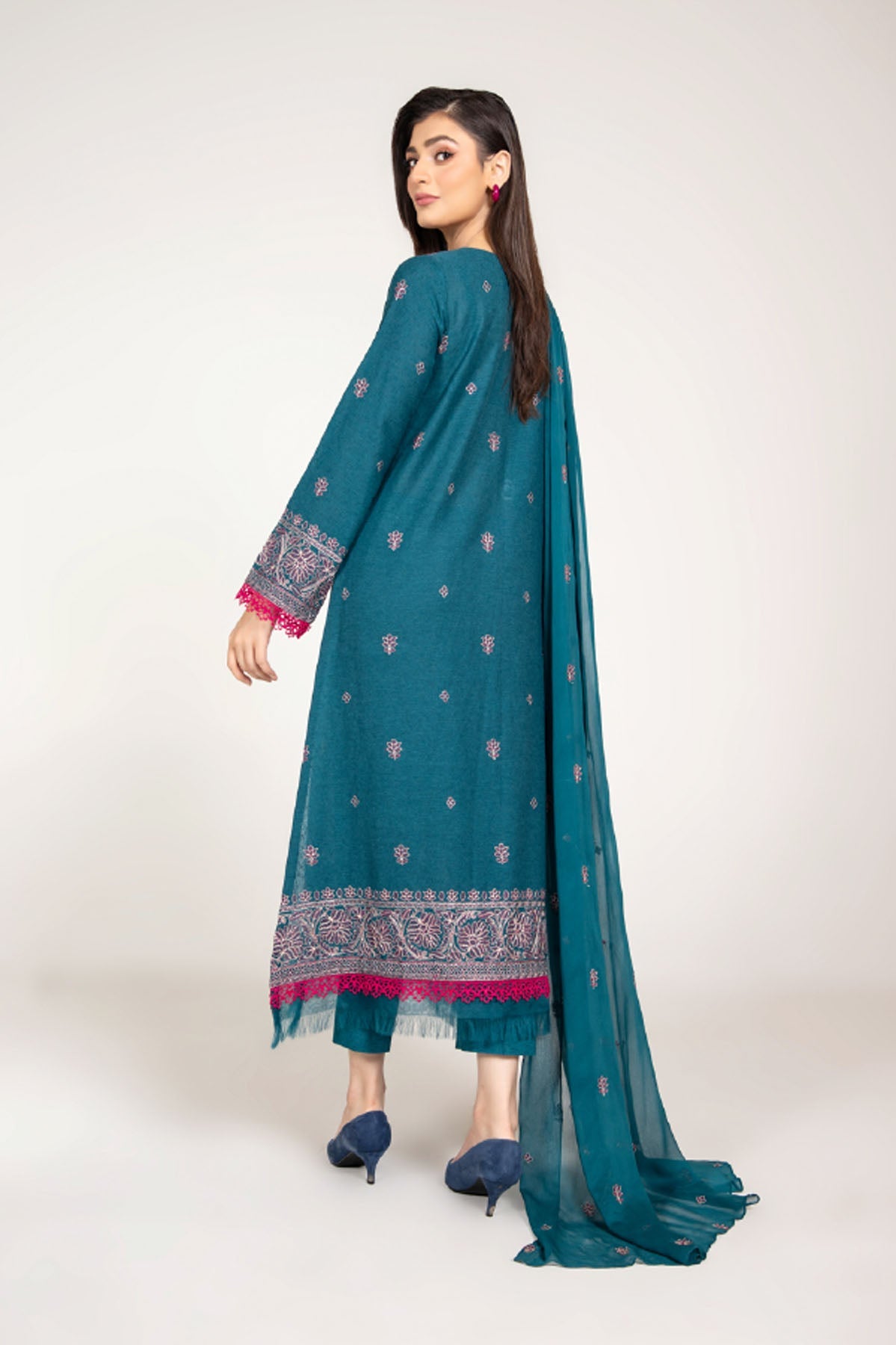EMBROIDERED COTTON KARANDI  3 PCS (UNSTITCHED)