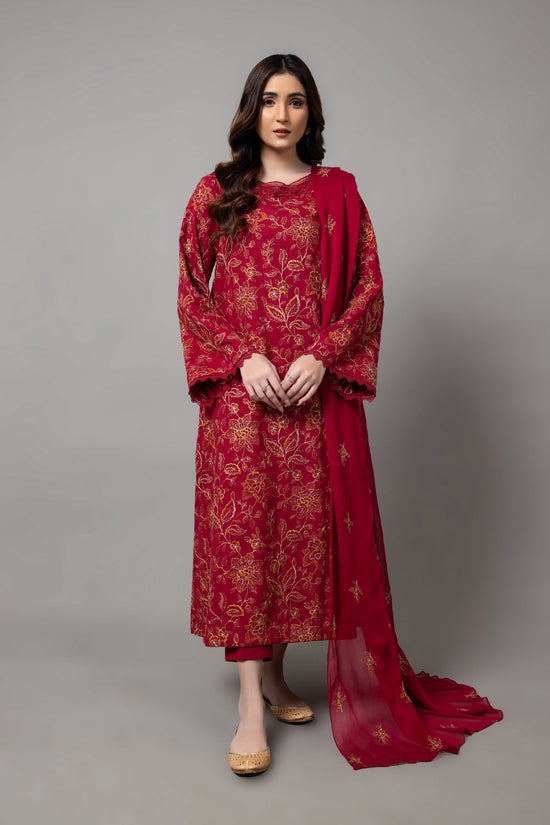 EMBROIDERED COTTON KARANDI  3 PCS (UNSTITCHED)