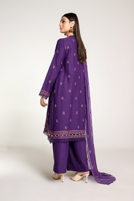 EMBROIDERED COTTON KARANDI  3 PCS (UNSTITCHED)