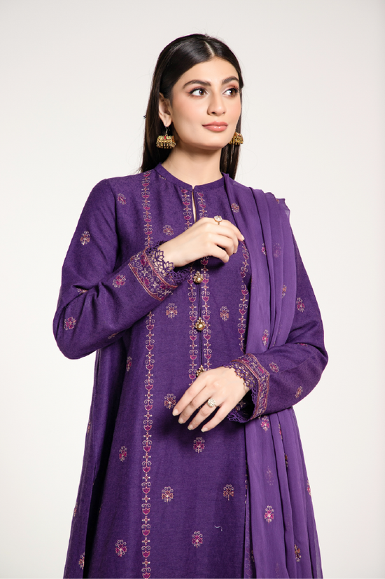 EMBROIDERED COTTON KARANDI  3 PCS (UNSTITCHED)