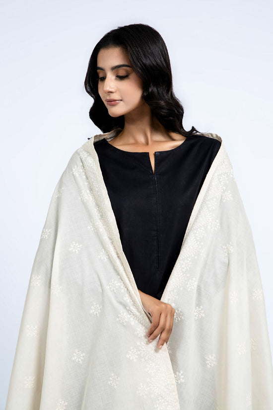 EMBROIDERED LAWN SHAWL