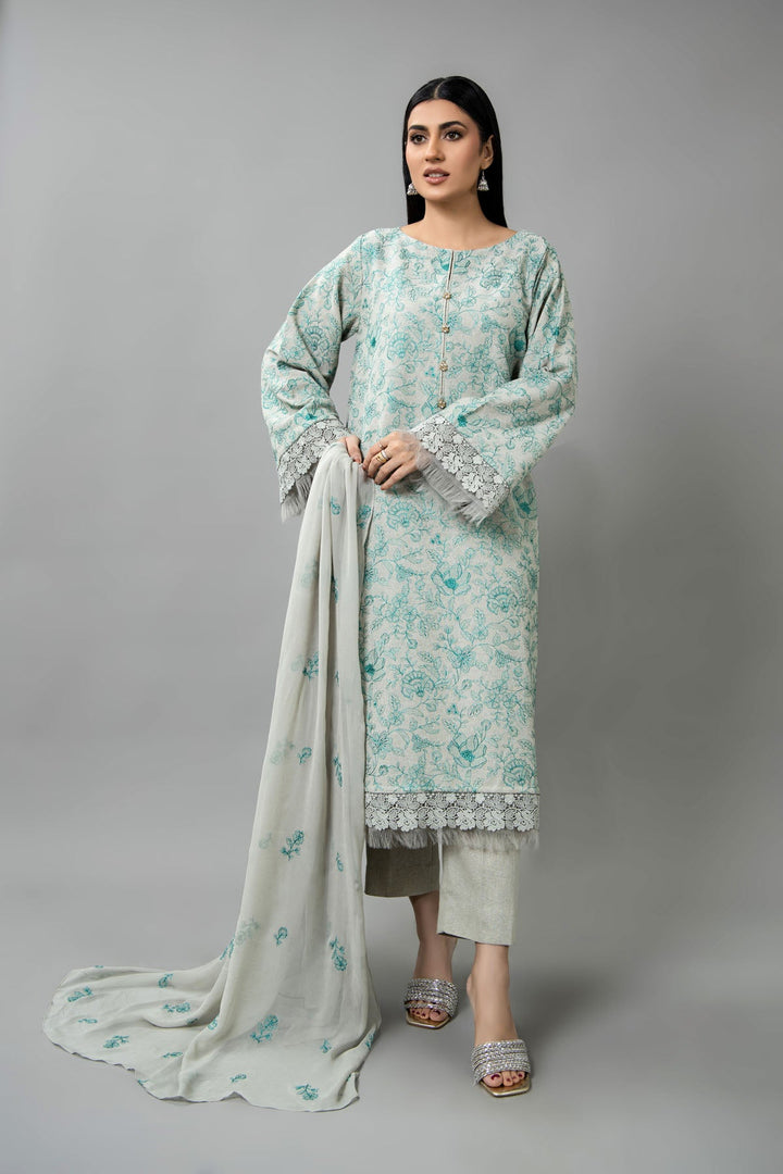 EMBROIDERED COTTON KARANDI 3 PCS (UNSTITCHED)