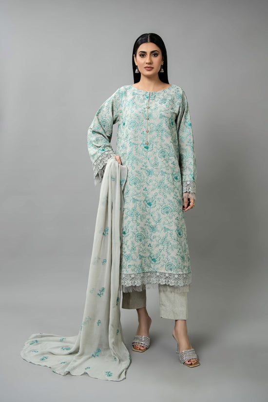 EMBROIDERED COTTON KARANDI 3 PCS (UNSTITCHED)