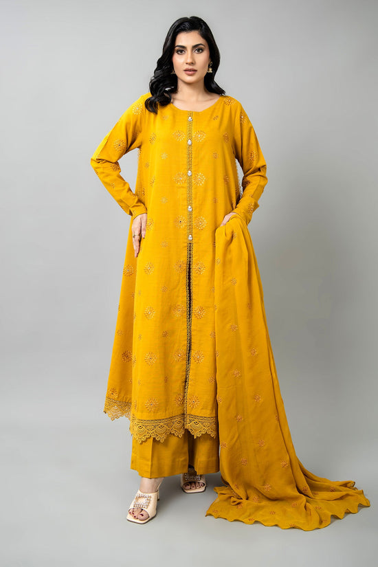 EMBROIDERED SLUB KHADDAR 3 PCS (UNSTITCHED)