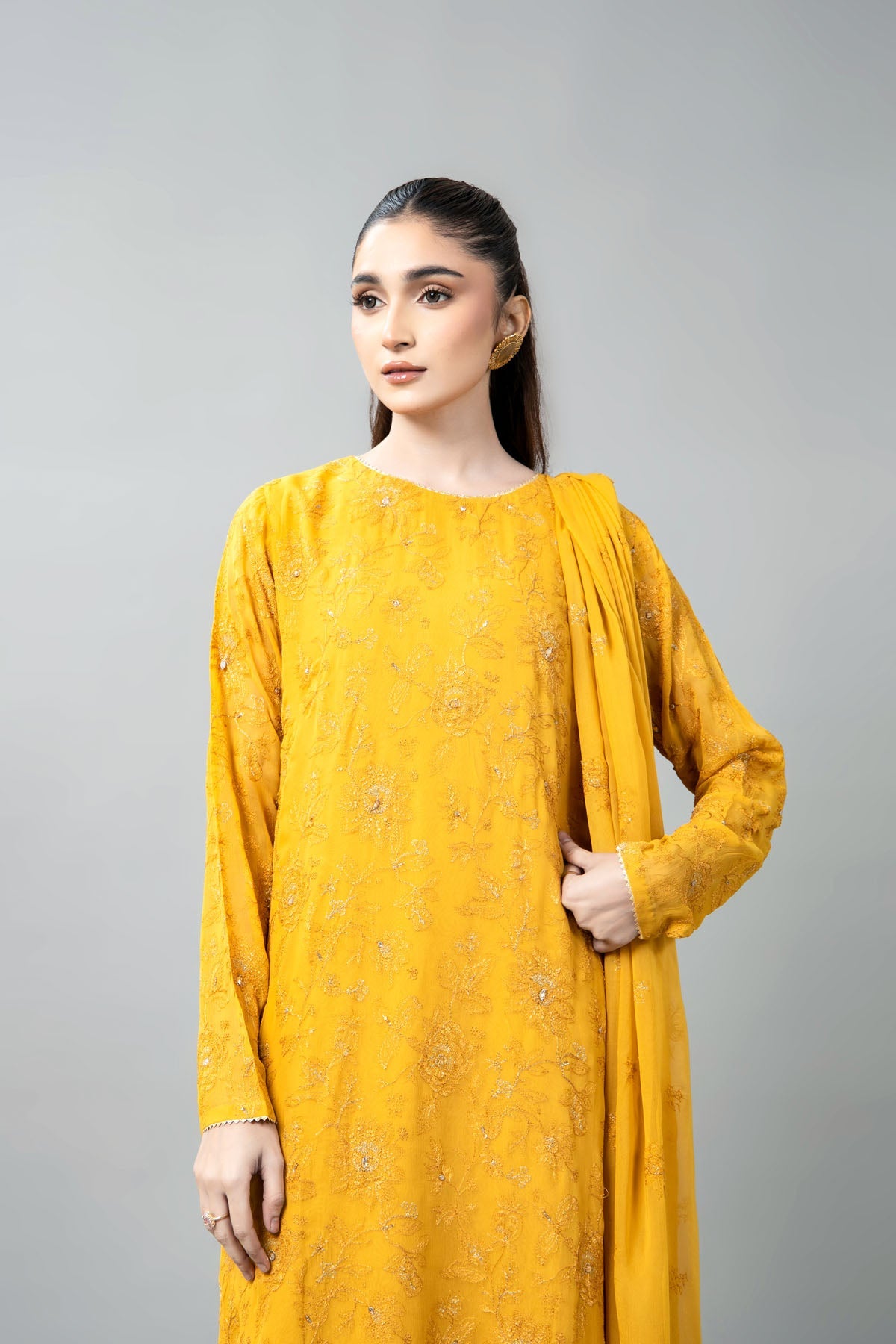 EMBROIDERED & EMBELISHED CHIFFON 3 PCS (UNSTITCHED)