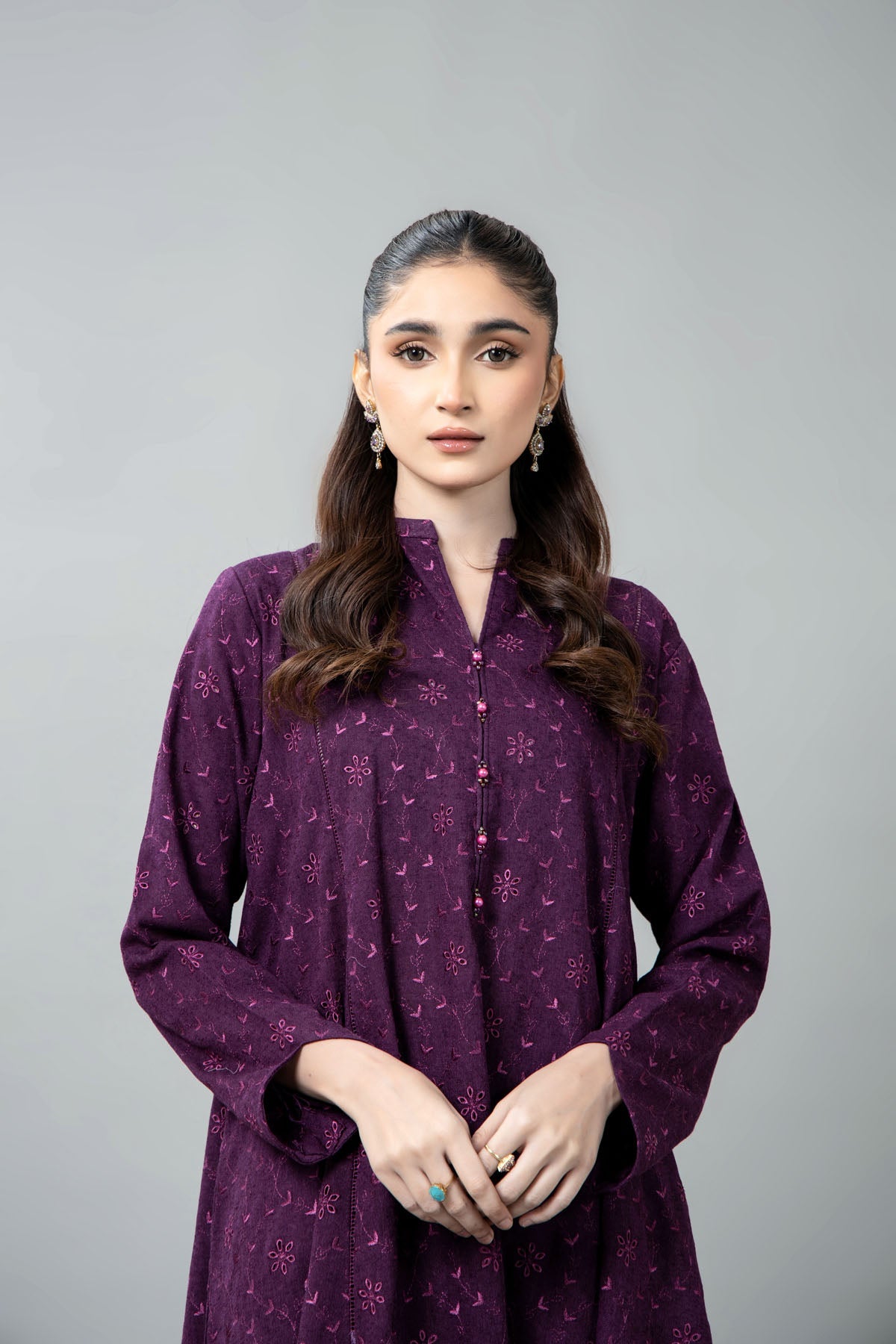 EMBROIDERED COTTON KARANDI 2 PCS (UNSTITCHED)
