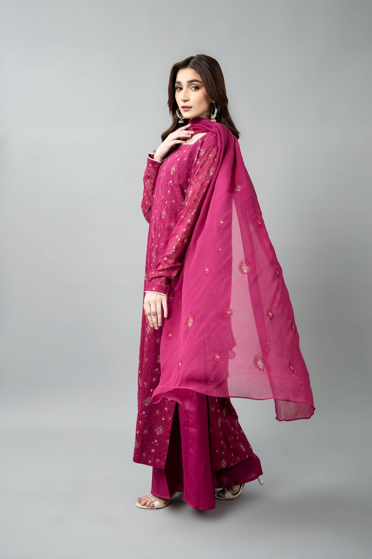 EMBROIDERED & EMBELISHED CHIFFON 3 PCS (UNSTITCHED)