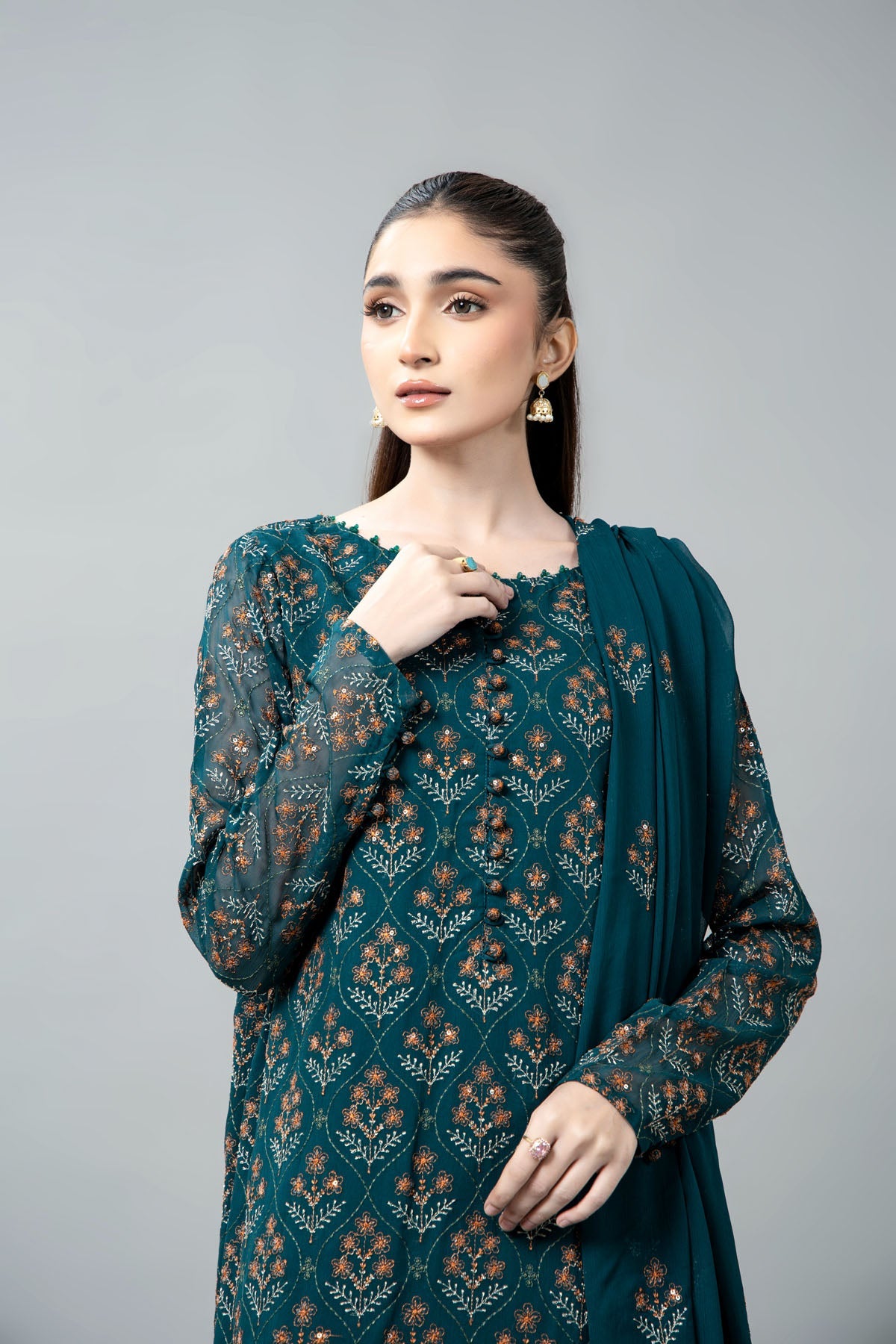 EMBROIDERED & EMBELISHED CHIFFON 3 PCS (UNSTITCHED)