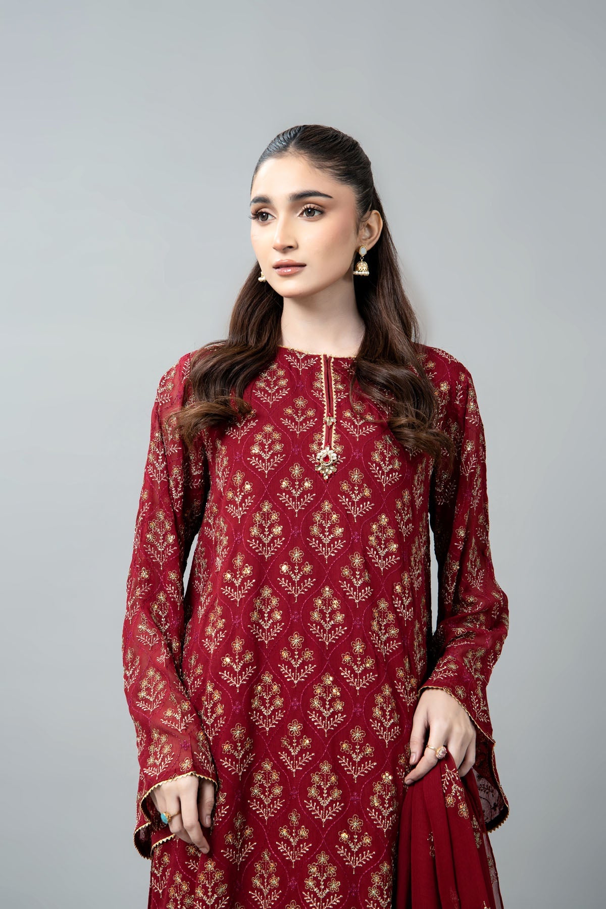 EMBROIDERED & EMBELISHED CHIFFON 3 PCS (UNSTITCHED)