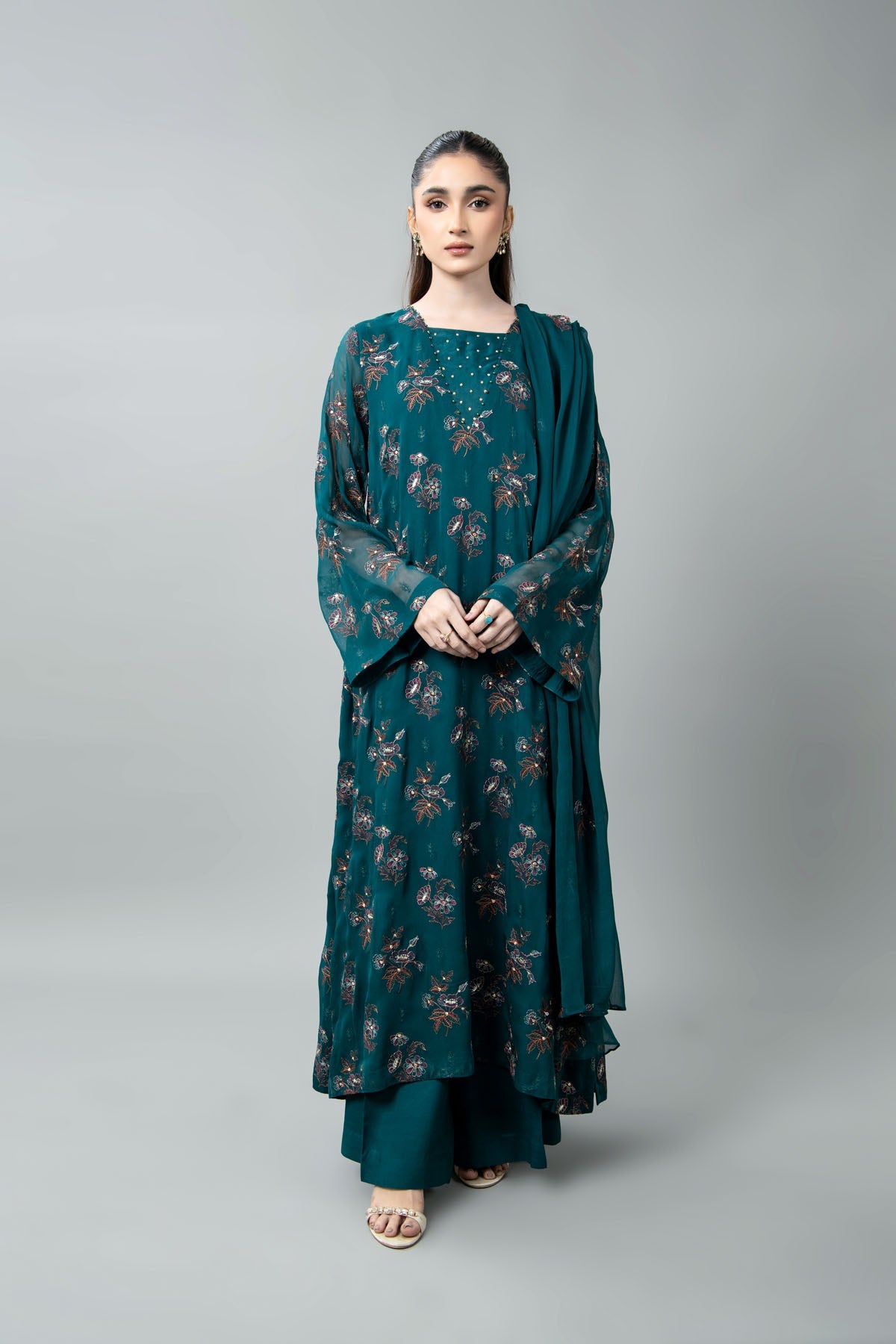 EMBROIDERED & EMBELISHED CHIFFON 3 PCS (UNSTITCHED)