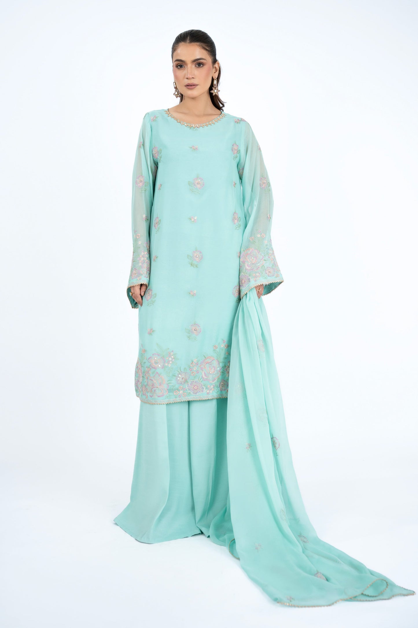 EMBROIDERED & EMBELISHED CHIFFON 3 PCS (UNSTITCHED)