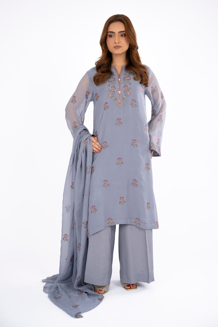 EMBROIDERED & EMBELISHED CHIFFON 3 PCS (UNSTITCHED)