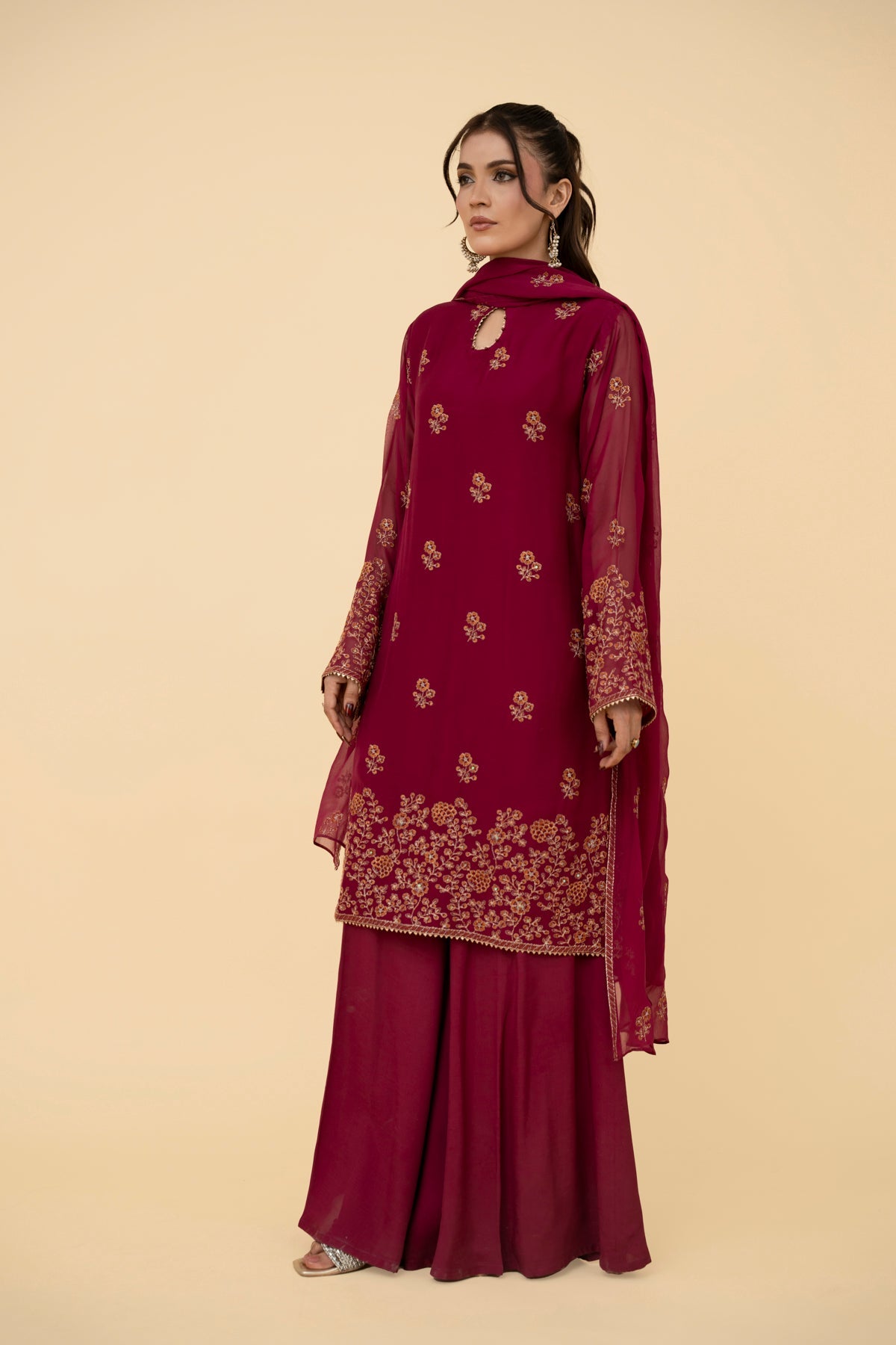 EMBROIDERED CHIFFON 3 PCS (UNSTITCHED)