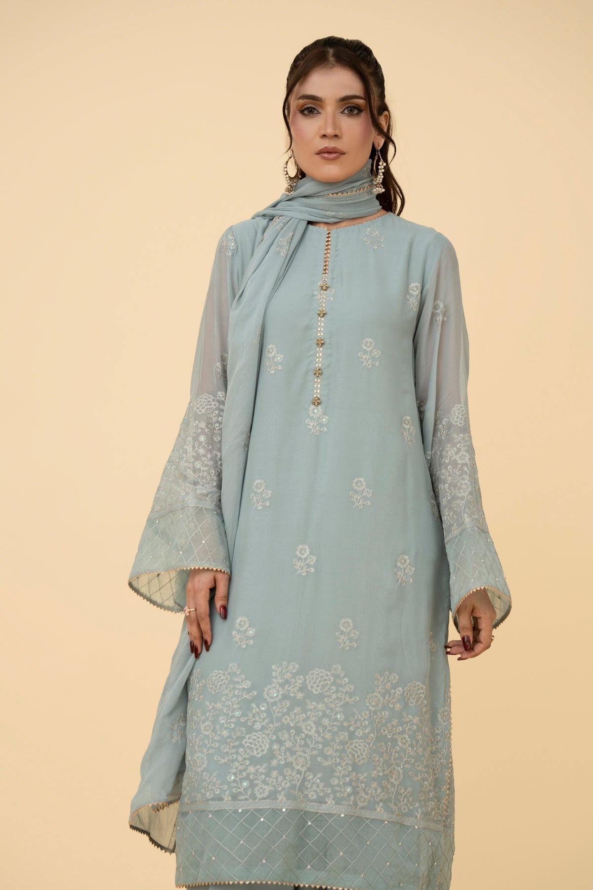 EMBROIDERED CHIFFON 3 PCS (UNSTITCHED)