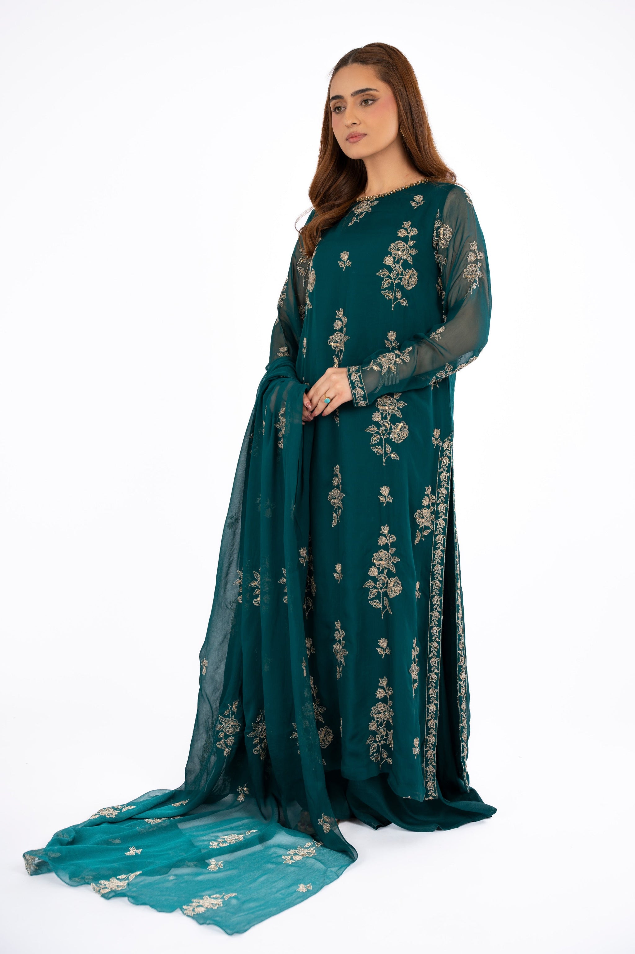 EMBROIDERED & EMBELISHED CHIFFON 3 PCS (UNSTITCHED)