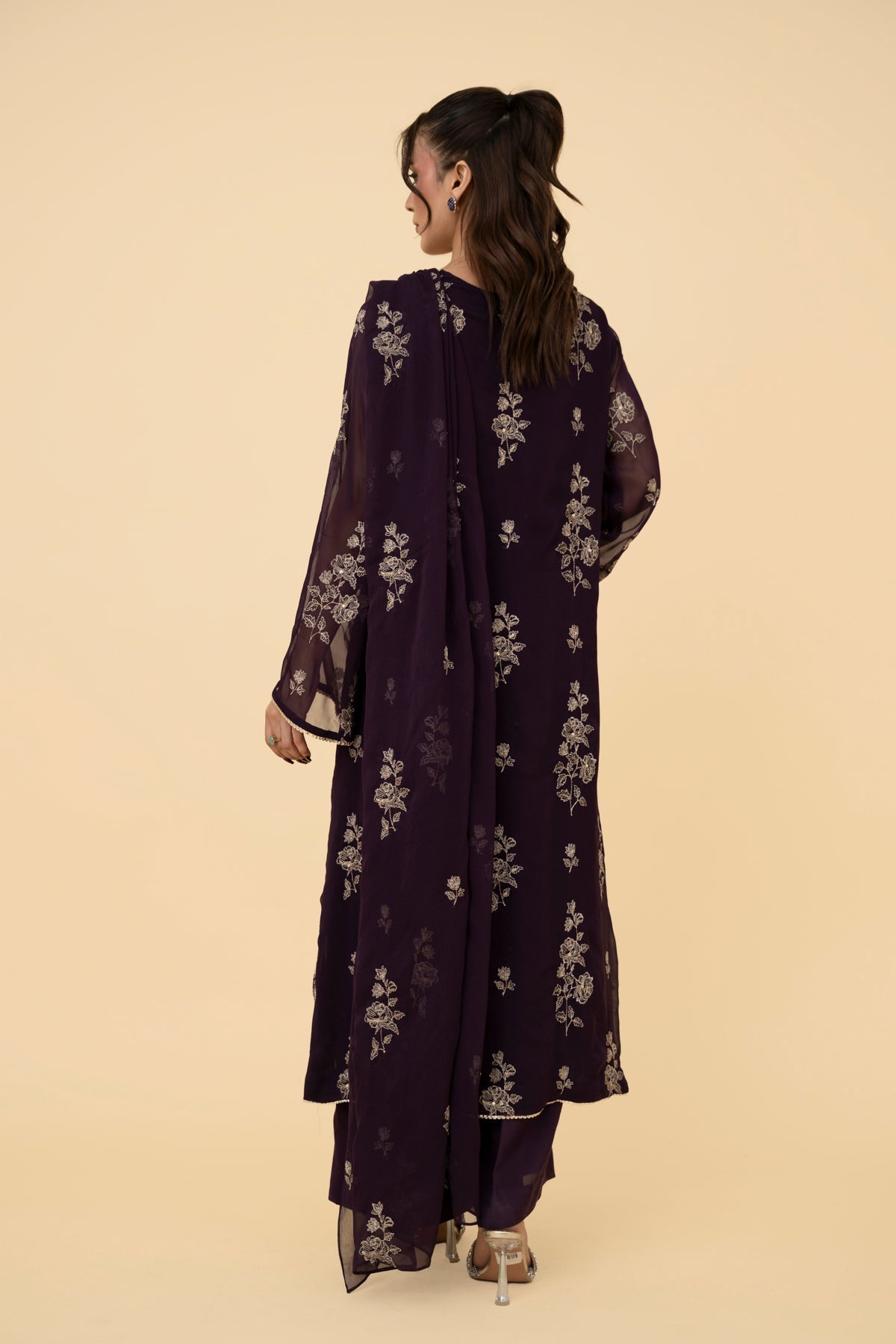 EMBROIDERED & EMBELISHED CHIFFON 3 PCS (UNSTITCHED)