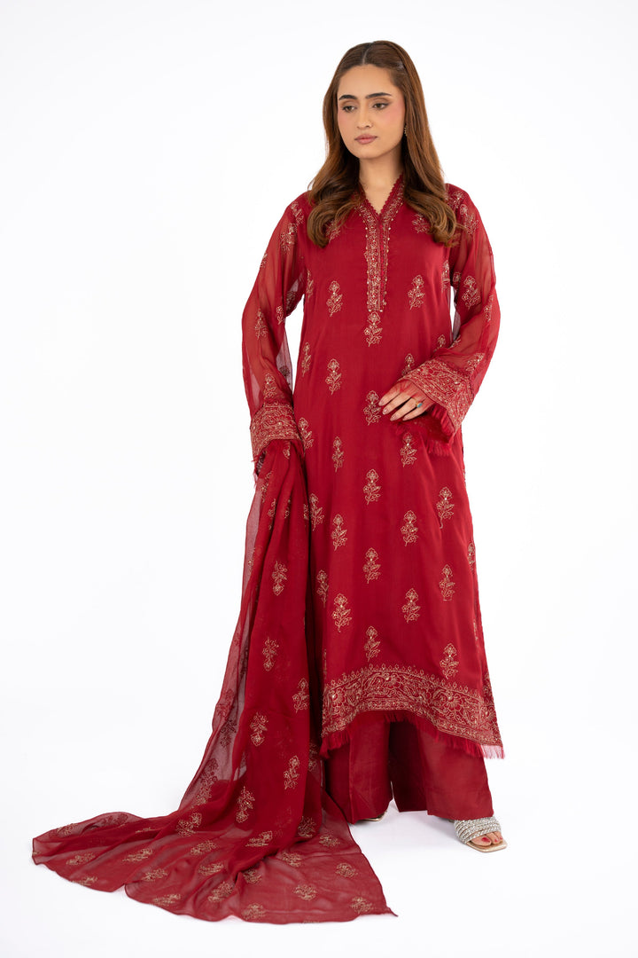 EMBROIDERED & EMBELISHED CHIFFON 3 PCS (UNSTITCHED)