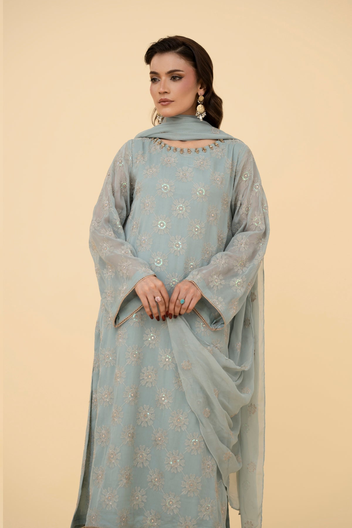 EMBROIDERED & EMBELISHED CHIFFON 3 PCS (UNSTITCHED)