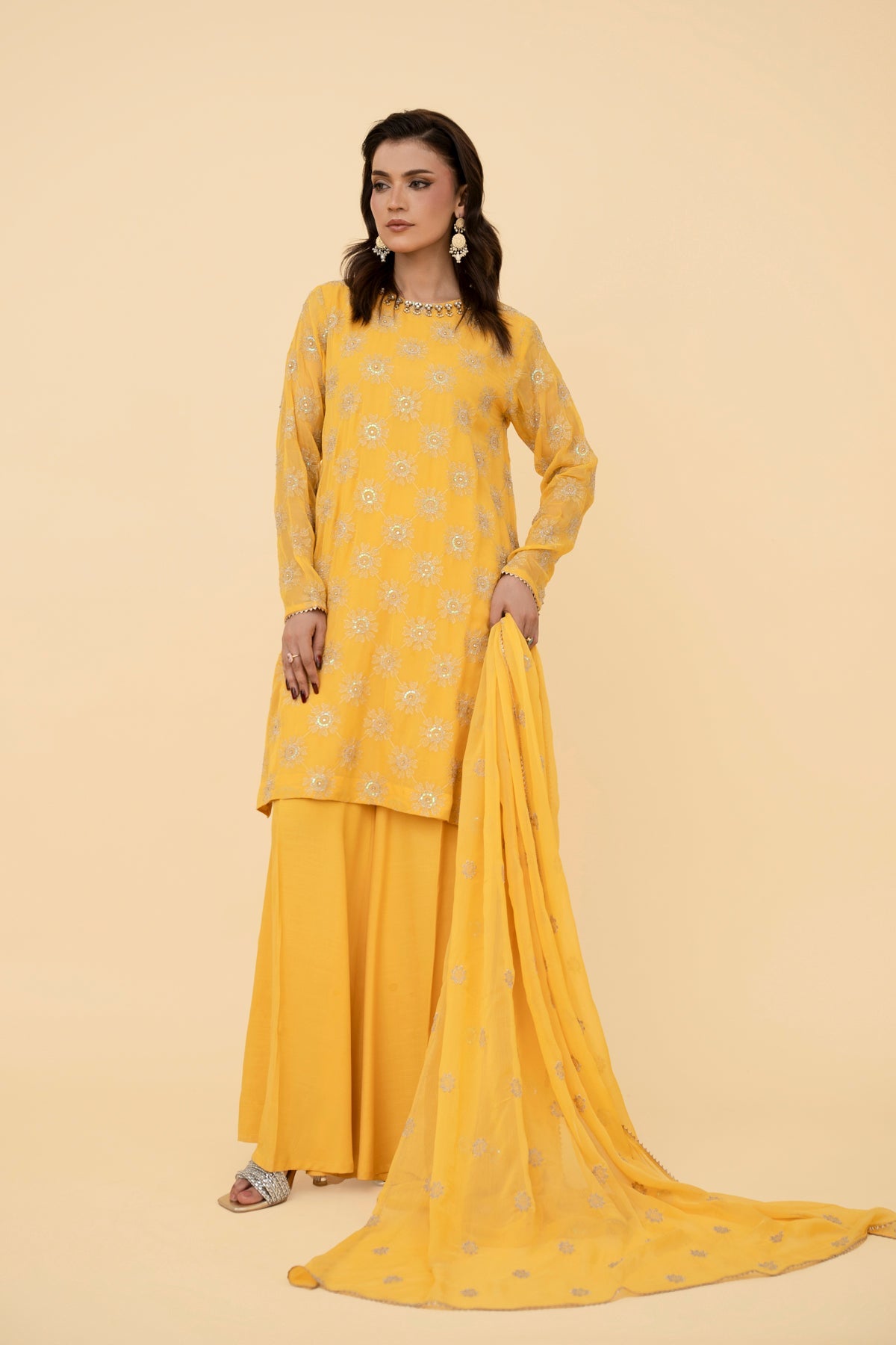 EMBROIDERED & EMBELISHED CHIFFON 3 PCS (UNSTITCHED)