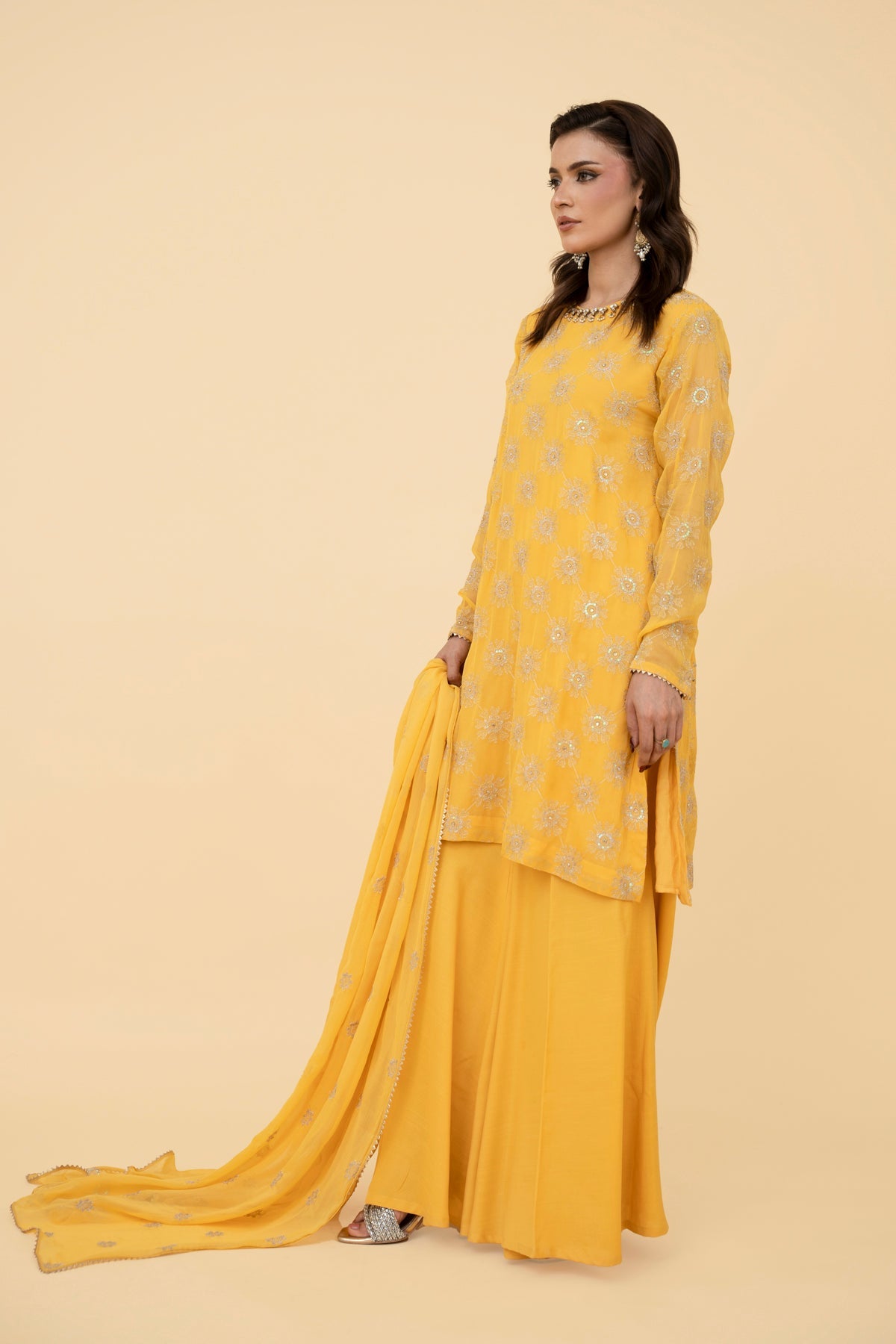 EMBROIDERED & EMBELISHED CHIFFON 3 PCS (UNSTITCHED)