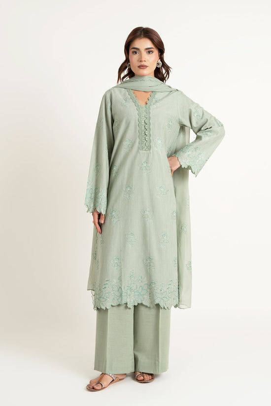EMBROIDERED SLUB KHADDAR 3 PCS (UNSTITCHED)
