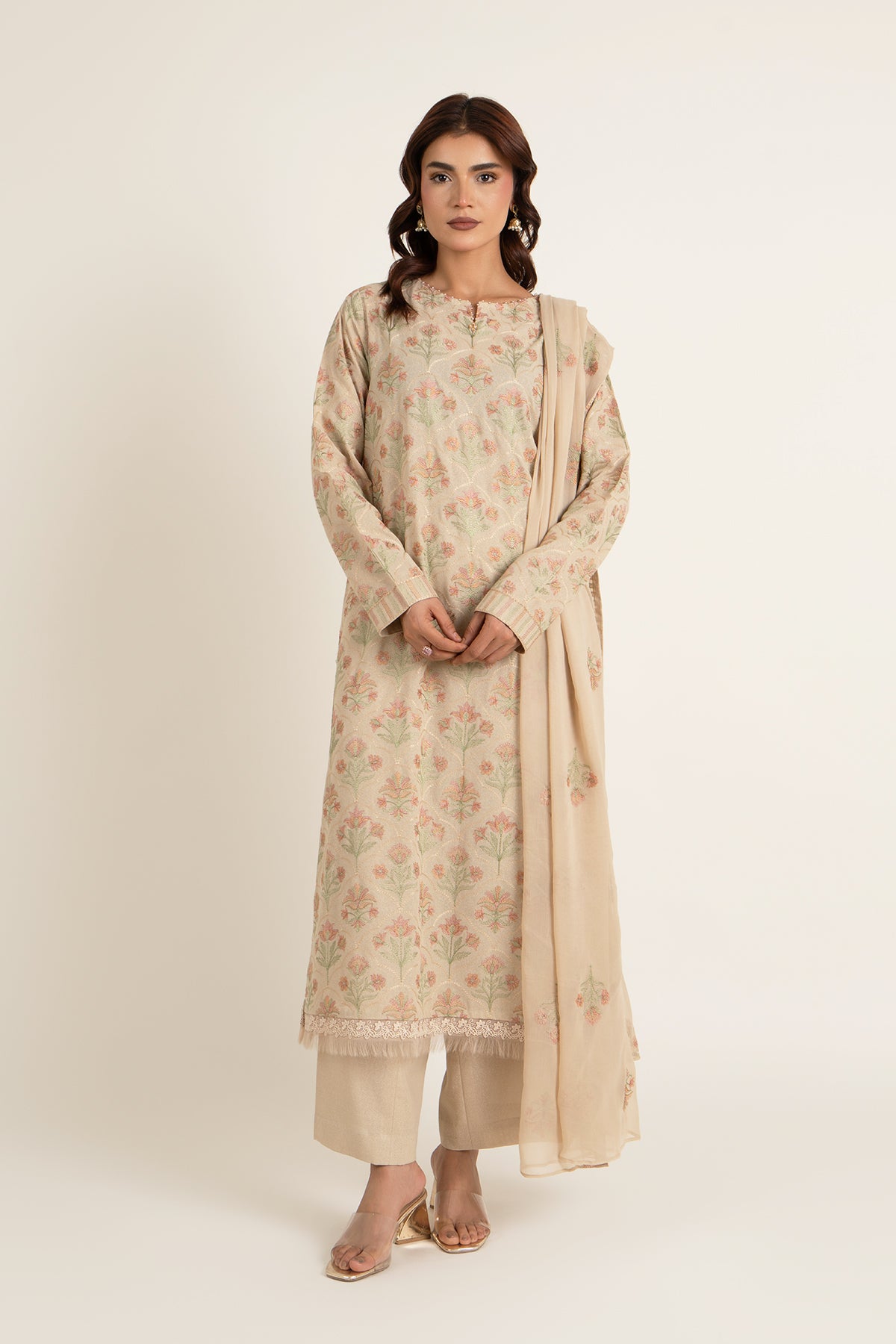 EMBROIDERED KARANDI LAWN 3 PCS (UNSTITCHED)